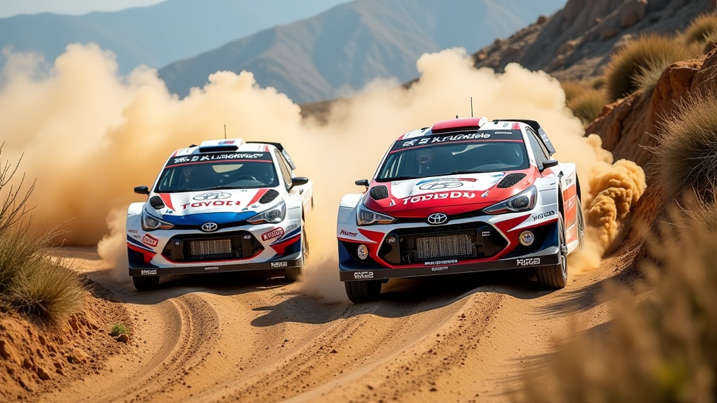 Akropolis-Rallye Griechenland: Sebastien Ogier im Toyota, Dani Sordo im Hyundai