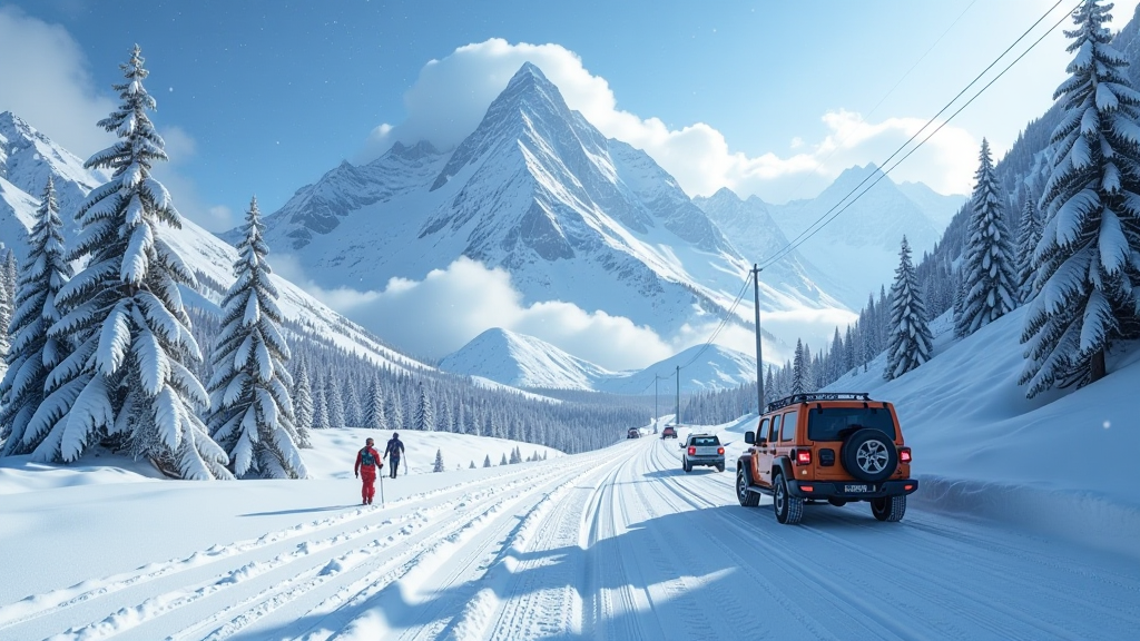 Bergwetter: Starker Schneefall unterwegs in die Alpen